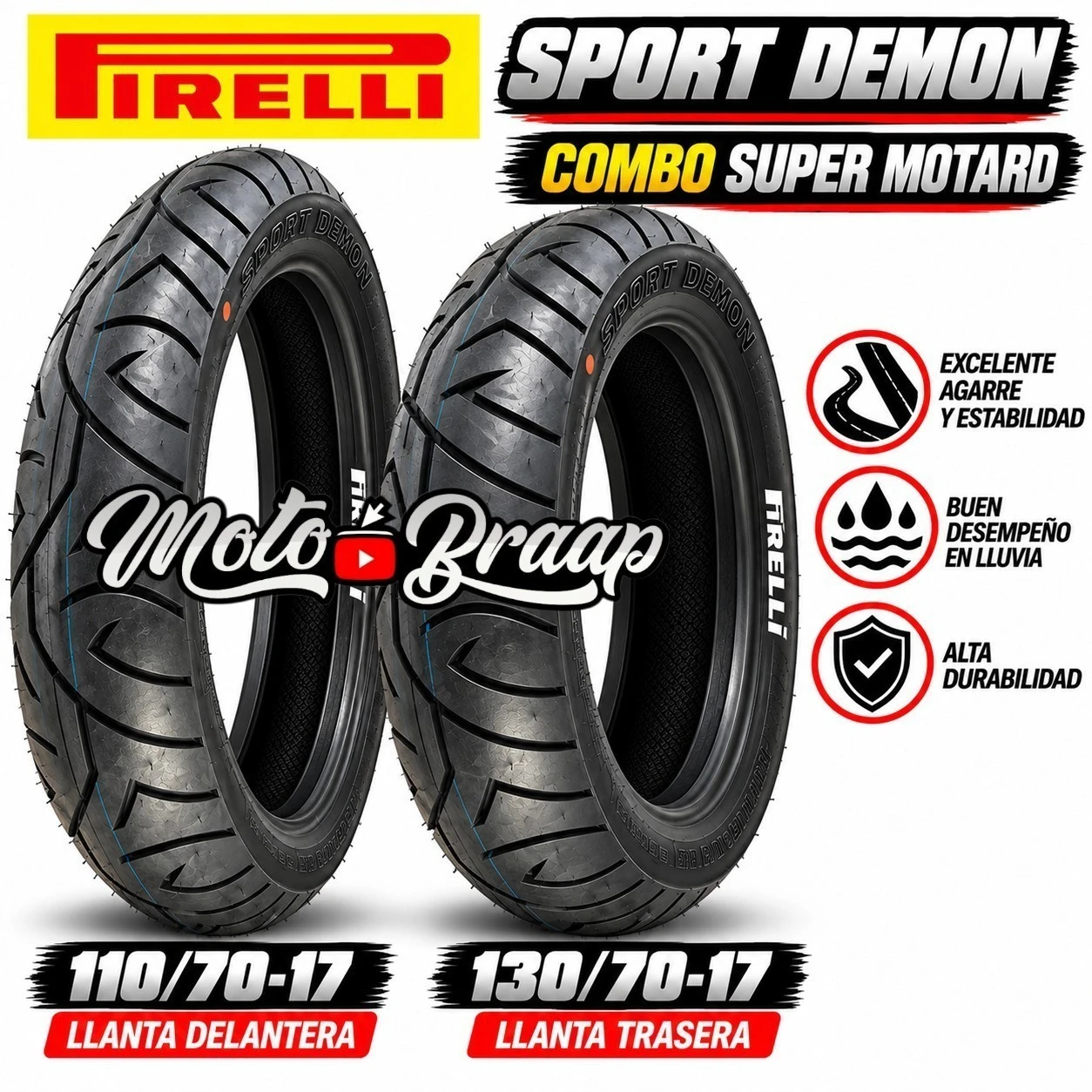 PAR DE LLANTAS PIRELLI SPORT DEMON