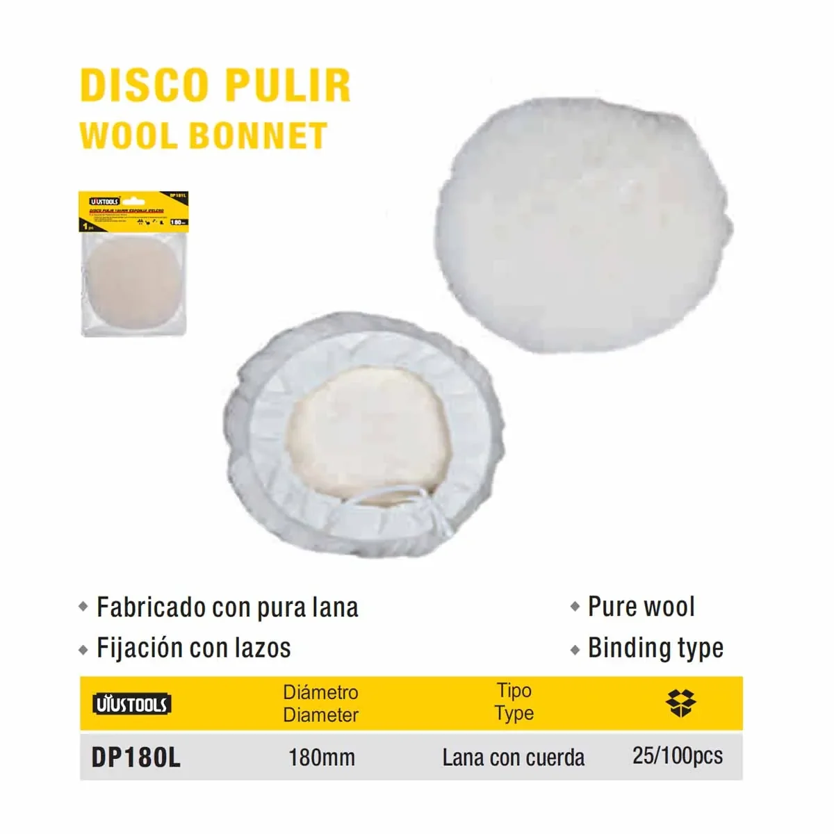 DISCO PULIR LANA CON CUERDA UYUST 7"-180mm