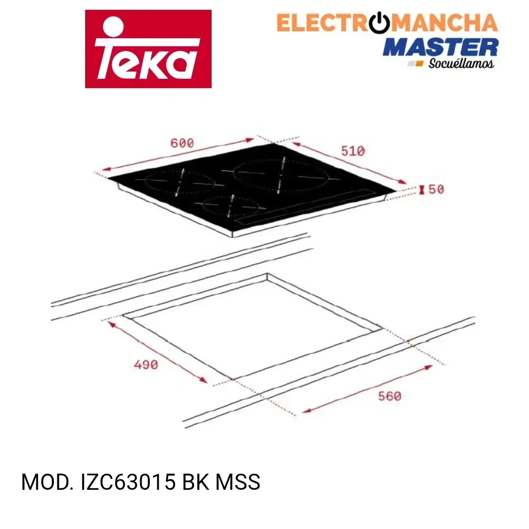 ENCIMERA INDUCCION TEKA IZC63015 BK MSS 3 FUEGOS  2