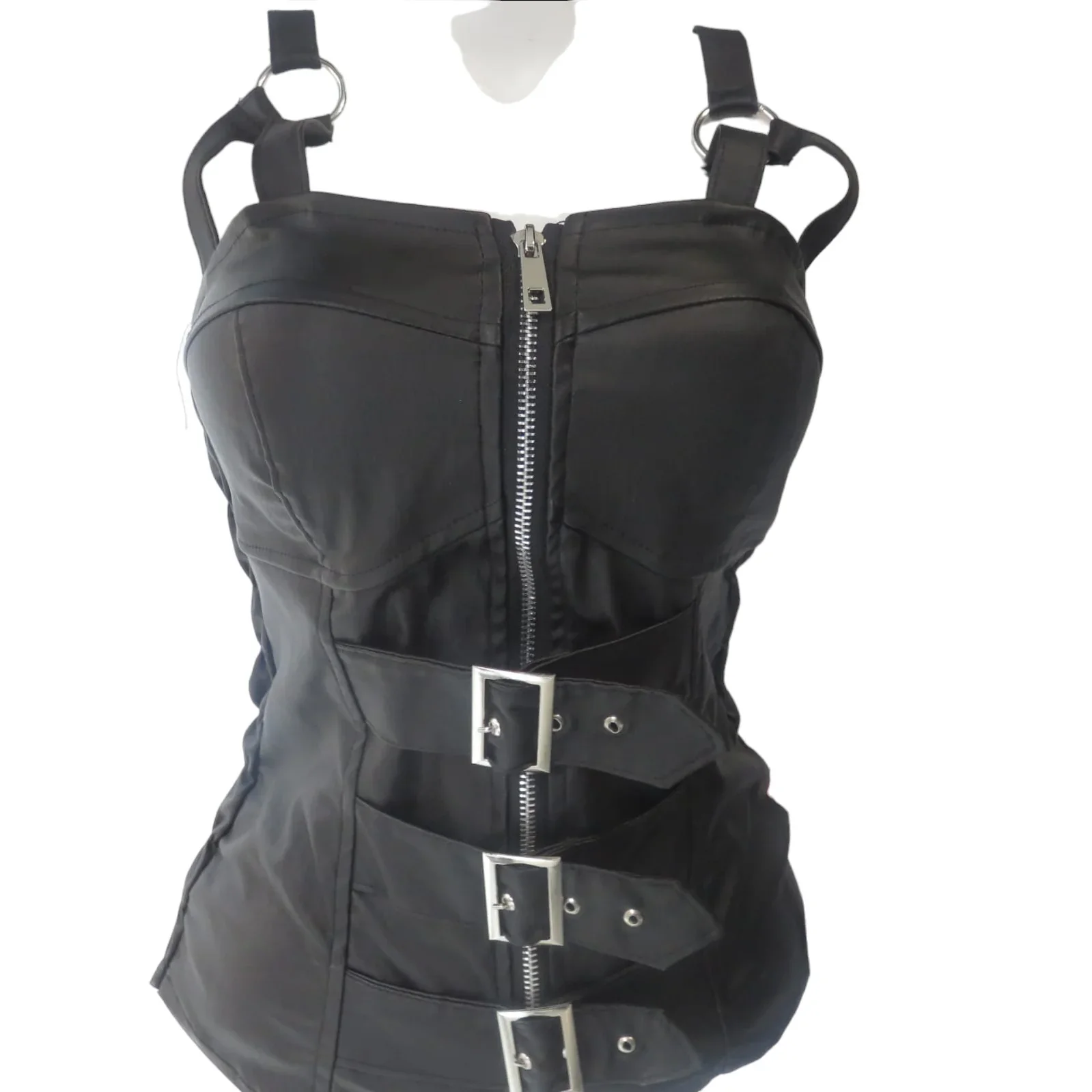 Crop top vinil 3 hebillas 4