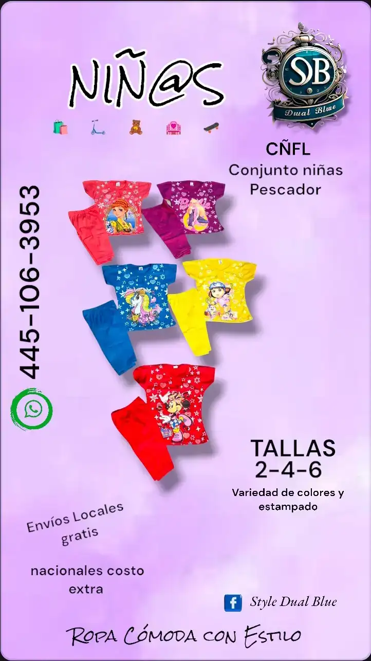 Conjunto niñas pescador 3