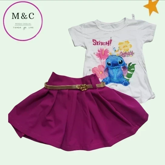 conjunto T-G de falda para niña  2