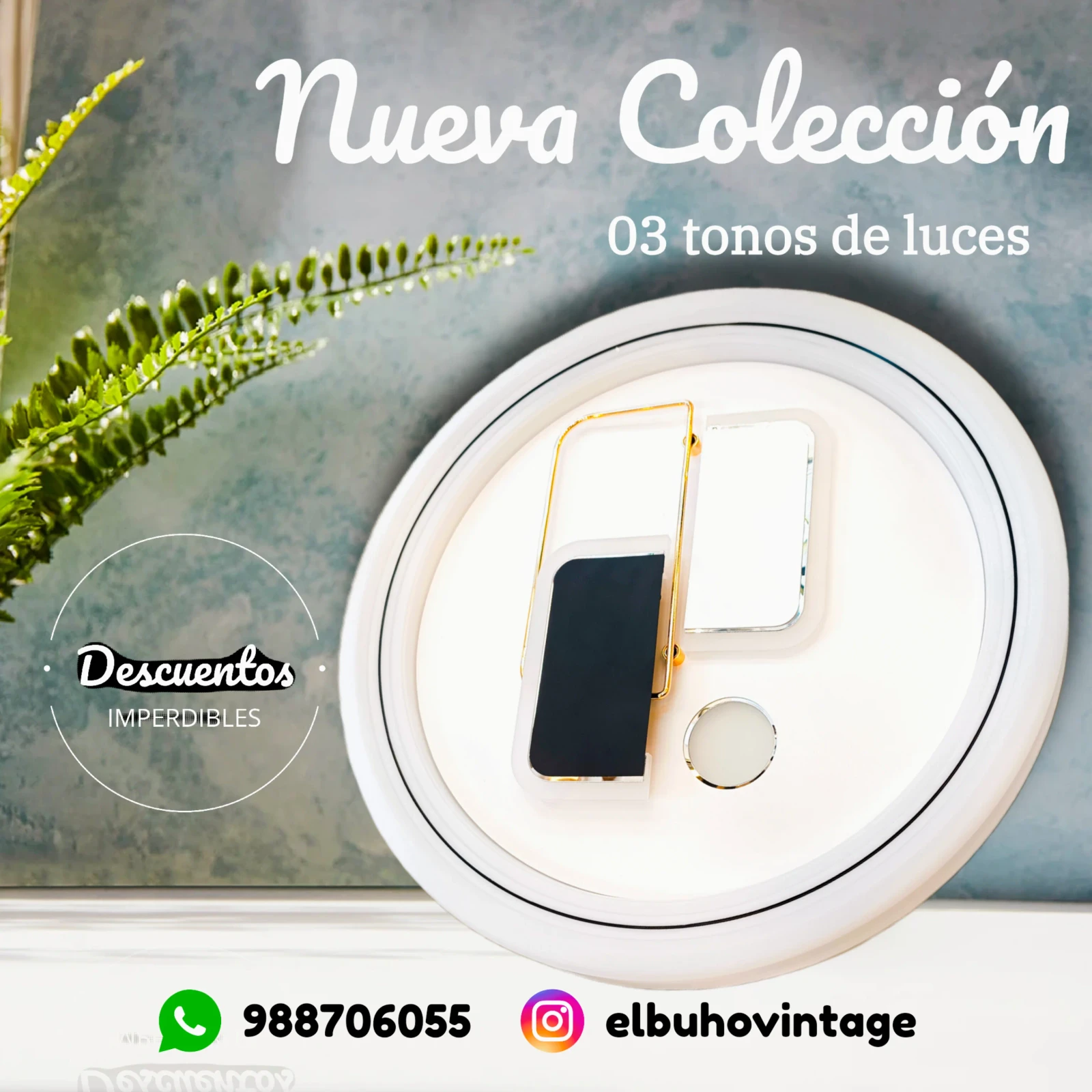 Plafón LED 3 tonos de luces 