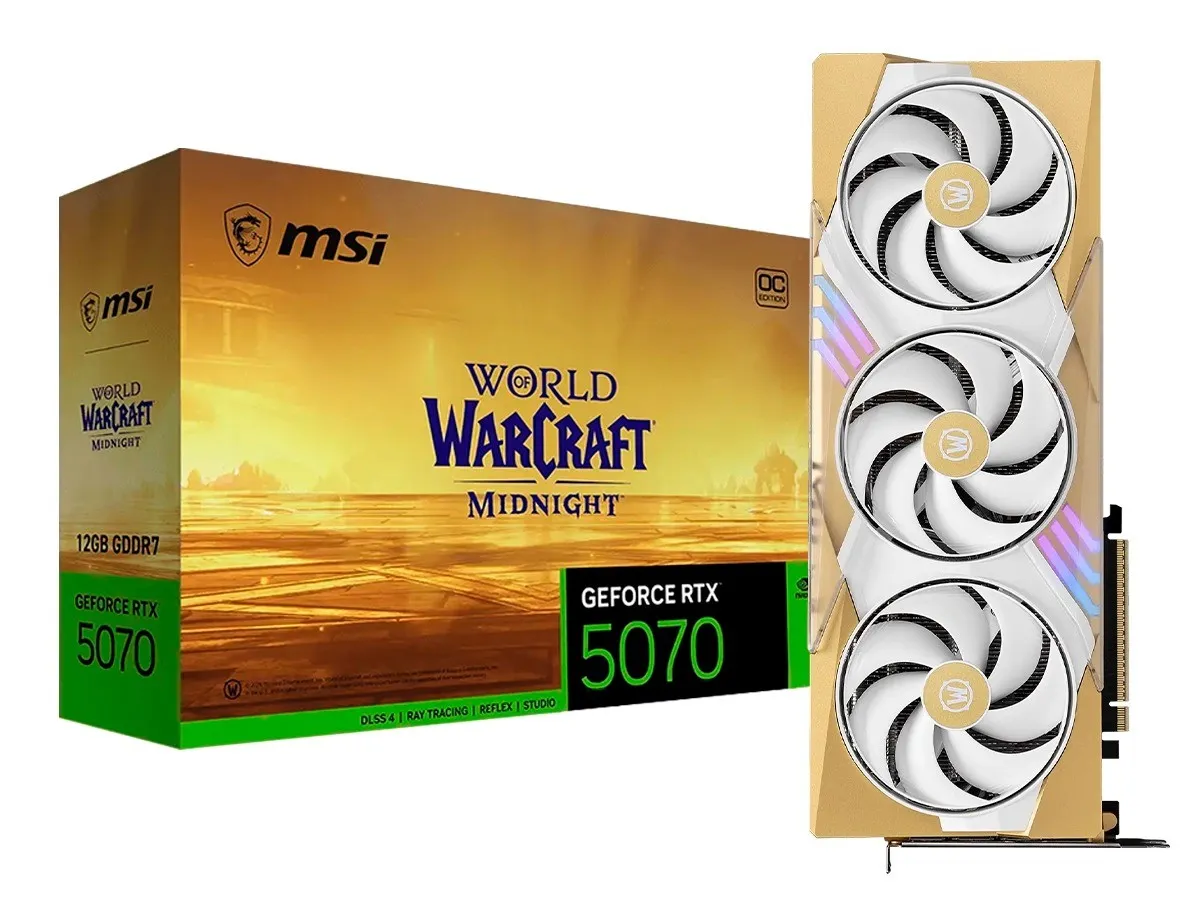 TARJETA DE VÍDEO GEFORCE MSI WOW MIDNIGHT LIGTH RTX 5070 12GB OC EDITION 