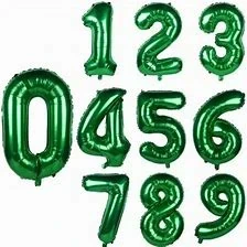 GLOBO NUMERO 40CM VERDE 