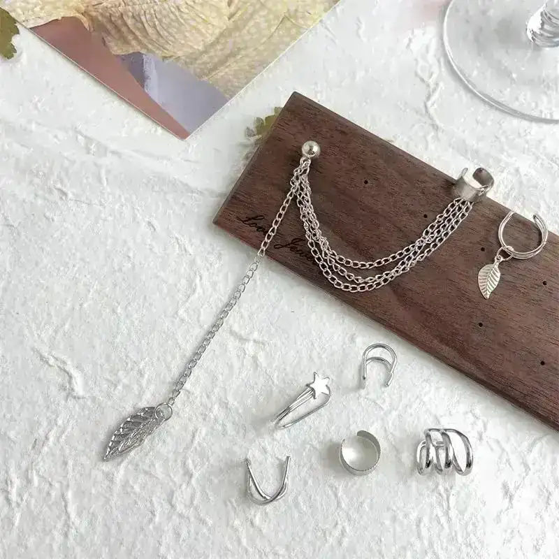 Set x7 Ear Cuff Lenna Plateados REF: B31