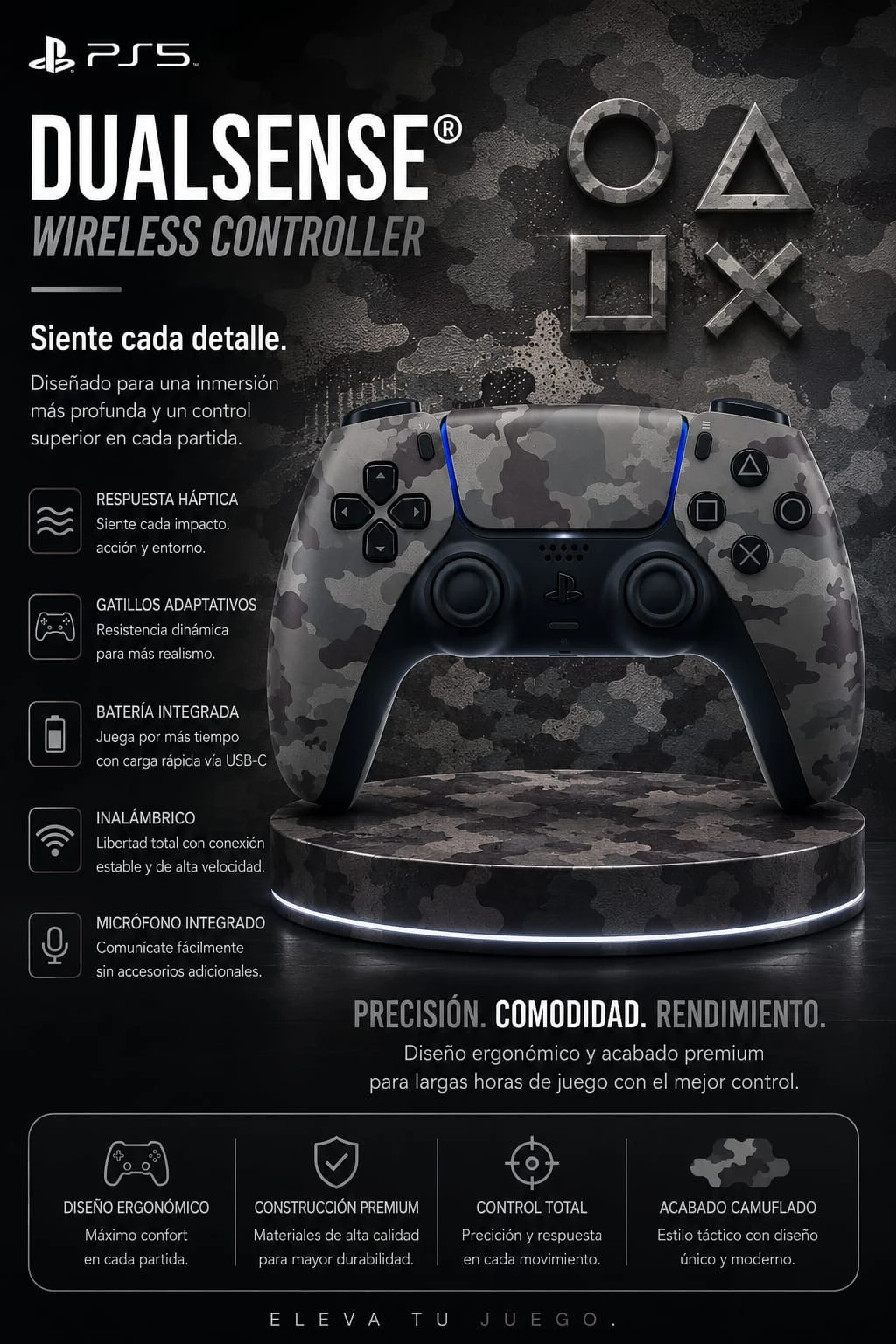 JOYSTICK PS5 DUAL SENSE CAMUFLADO