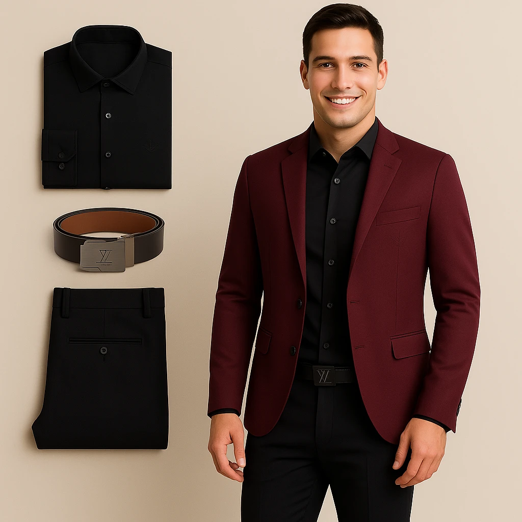 Conjunto formal BLAZERS, PANTALON, CAMISA, CORREA 6