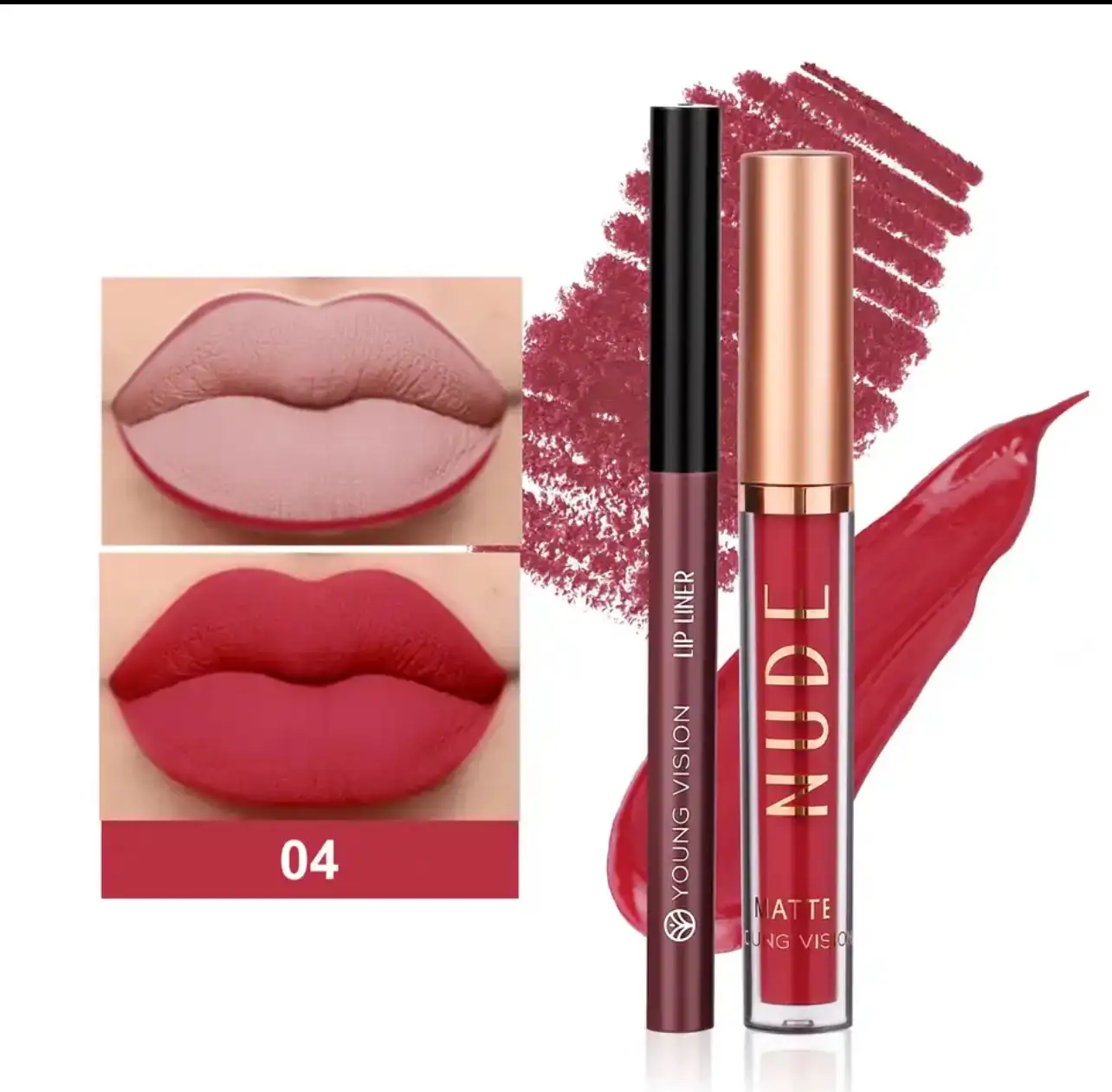 Lip Kit Mate, Delineador + Labial YV  3