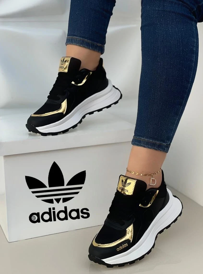 Tenis Dorado negro Dama