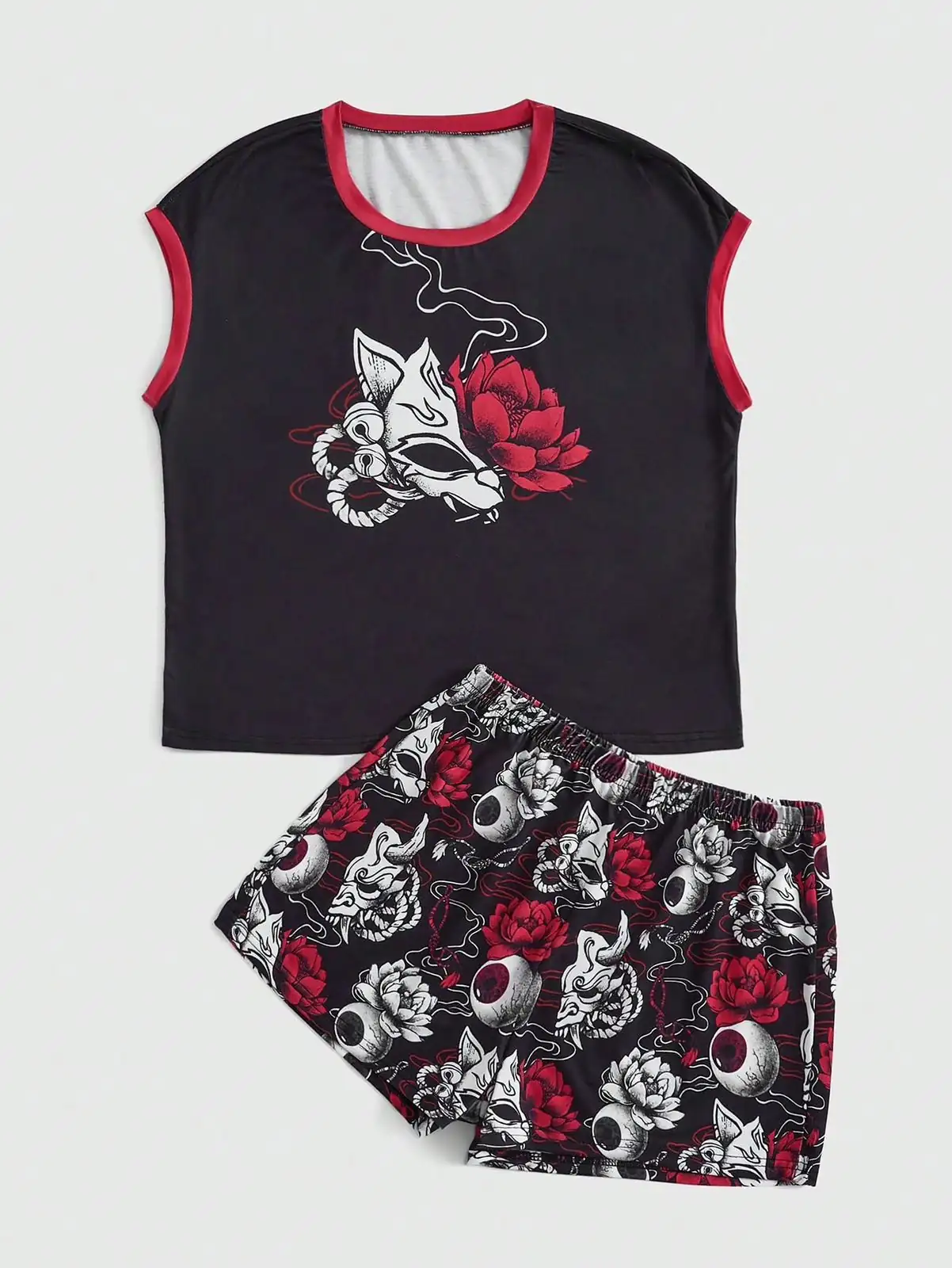 Pijama estampado kitsune