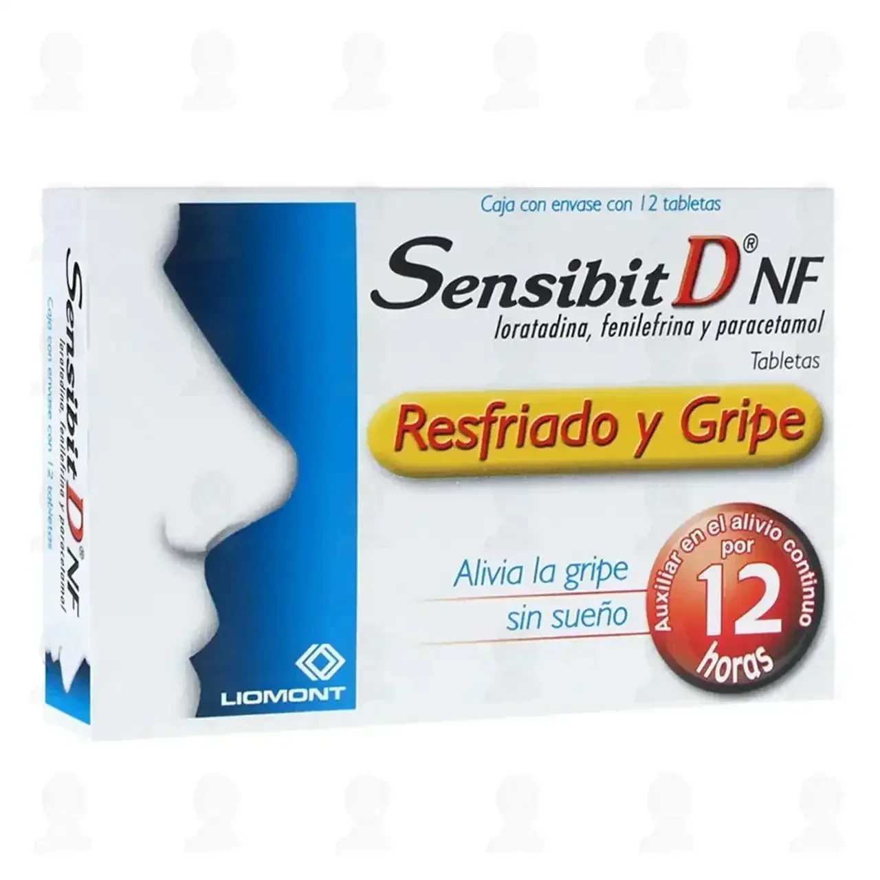 Sensibit D NF, 12 Tabletas (Loratadina, Fenilefrina, Paracetamol)