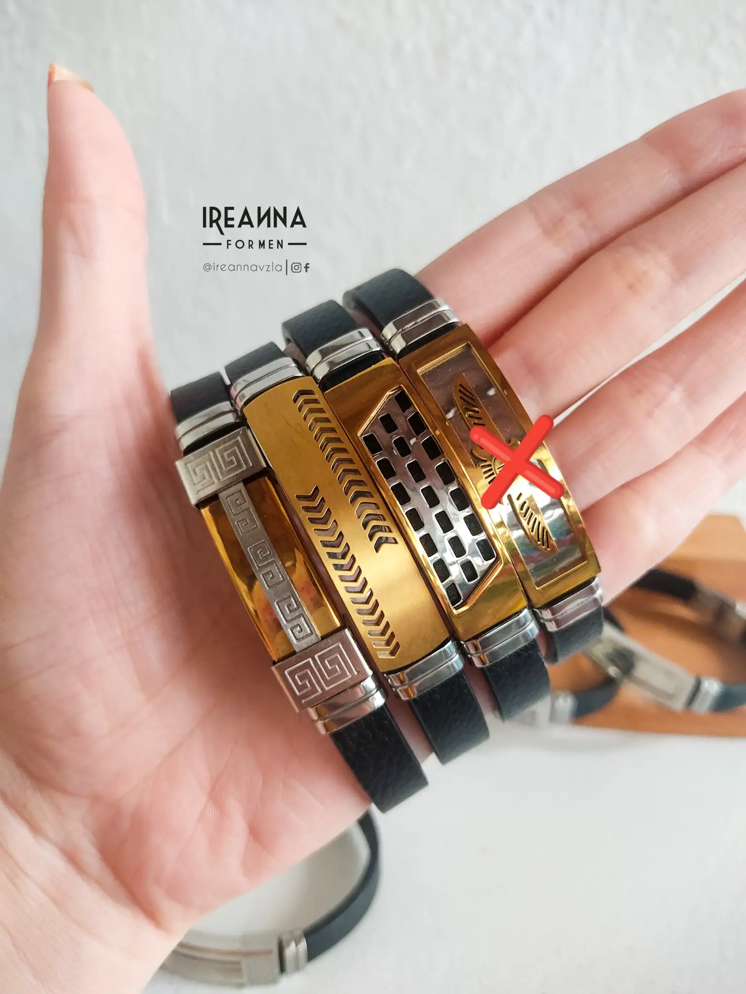 Pulseras cuero con acero  2