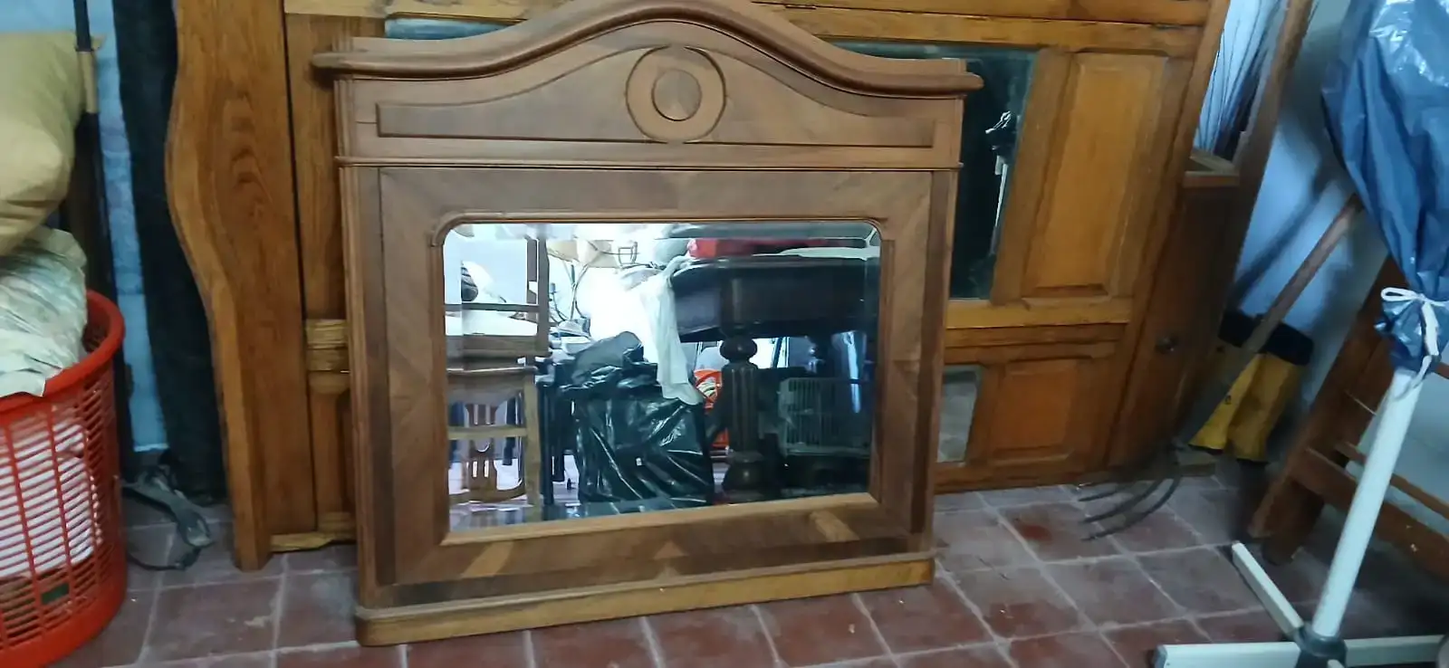 Espejo Antiguo Madera 110 alto 1 ancho