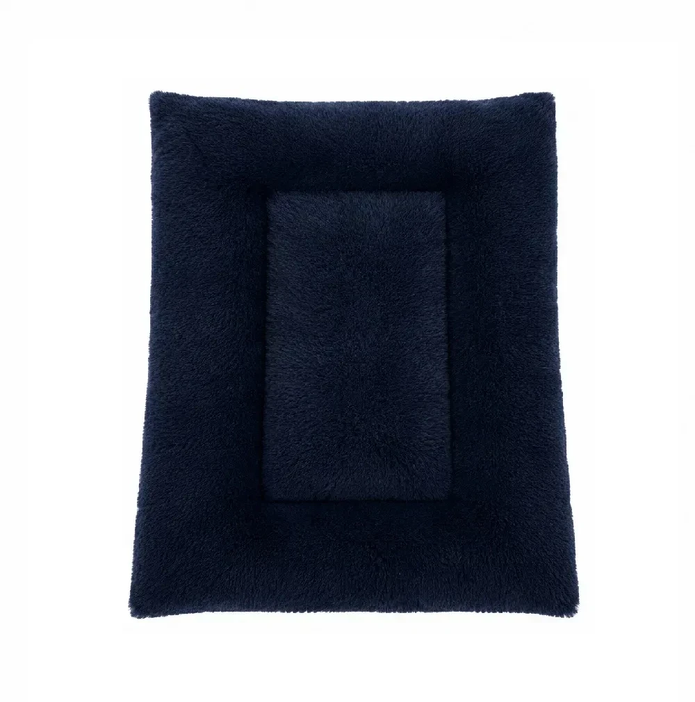 Cama Colchoneta Carnero Para Mascotas Perros Y Gatos Azul Marino