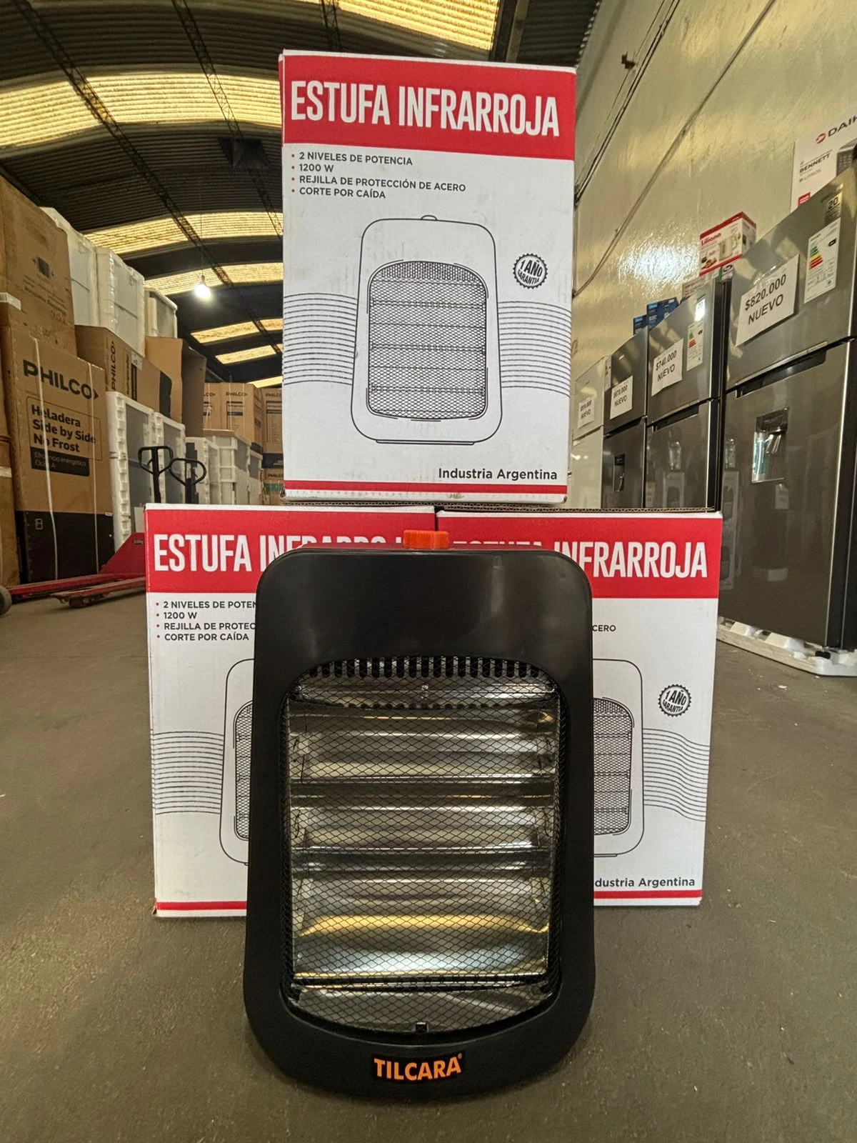 ESTUFA INFRARROJA TILCARA 1200W C/CORTE DE SEGURIDAD
