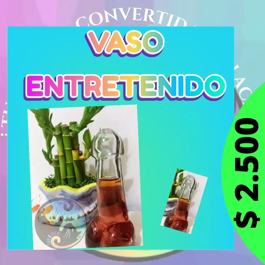 Vaso vidrio forma de pene 