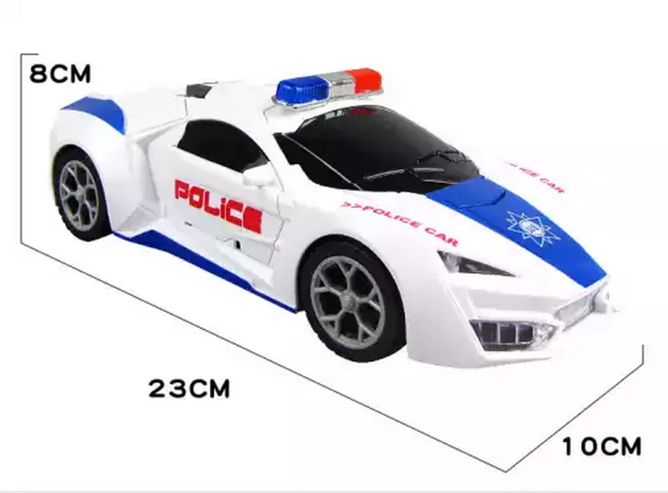 Carro Robot Policía Transformer Luces 4