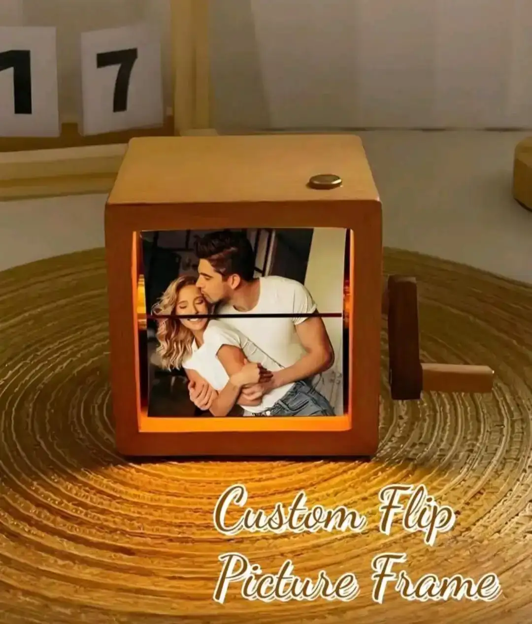 Cubo giratorio de fotos 3D Drawelry, marco de fotos giratorio personalizado que sostiene 8/16 fotos, decoración de exhibición de madera, regalo único y divertido para familia, parejas, cumpleaños, aniversario 