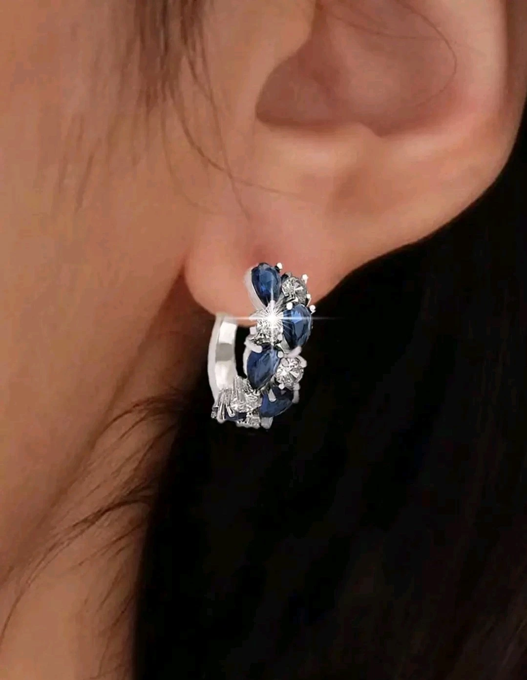 Argollas de zirconia en enchape de plata