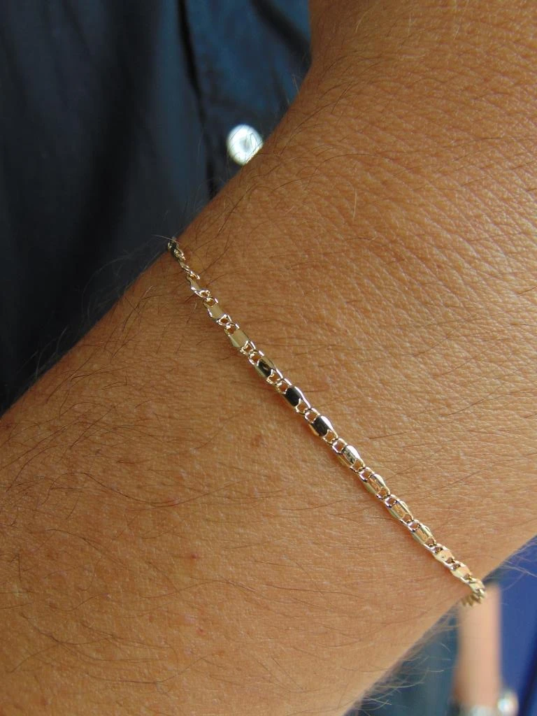 PULSERA RODIO DOR HOMBRE TEJIDO GUCCI 2MM | 20CM LARGO  2