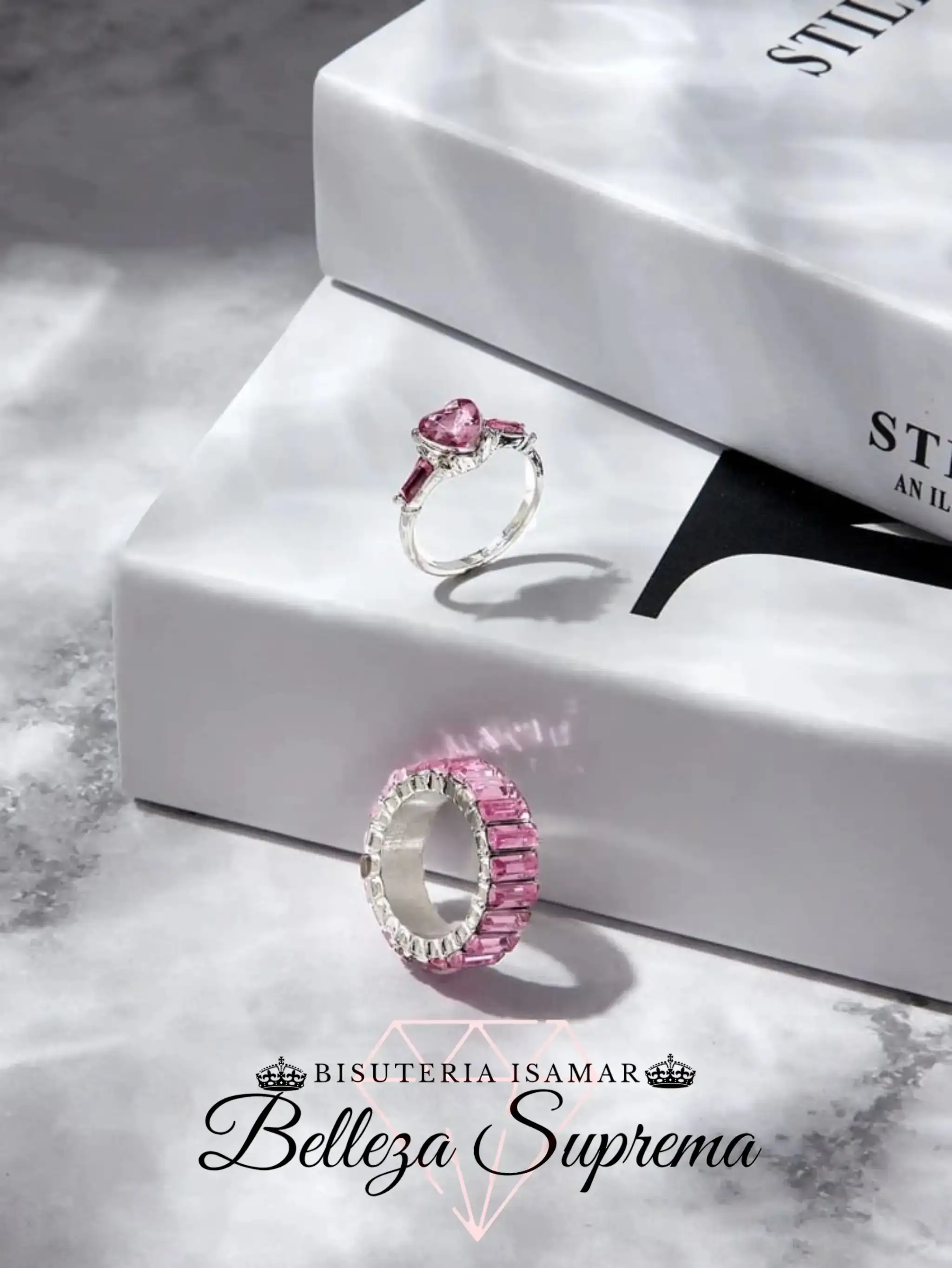ANILLOS DE PROMESA CORAZÓN DE CRISTAL  3