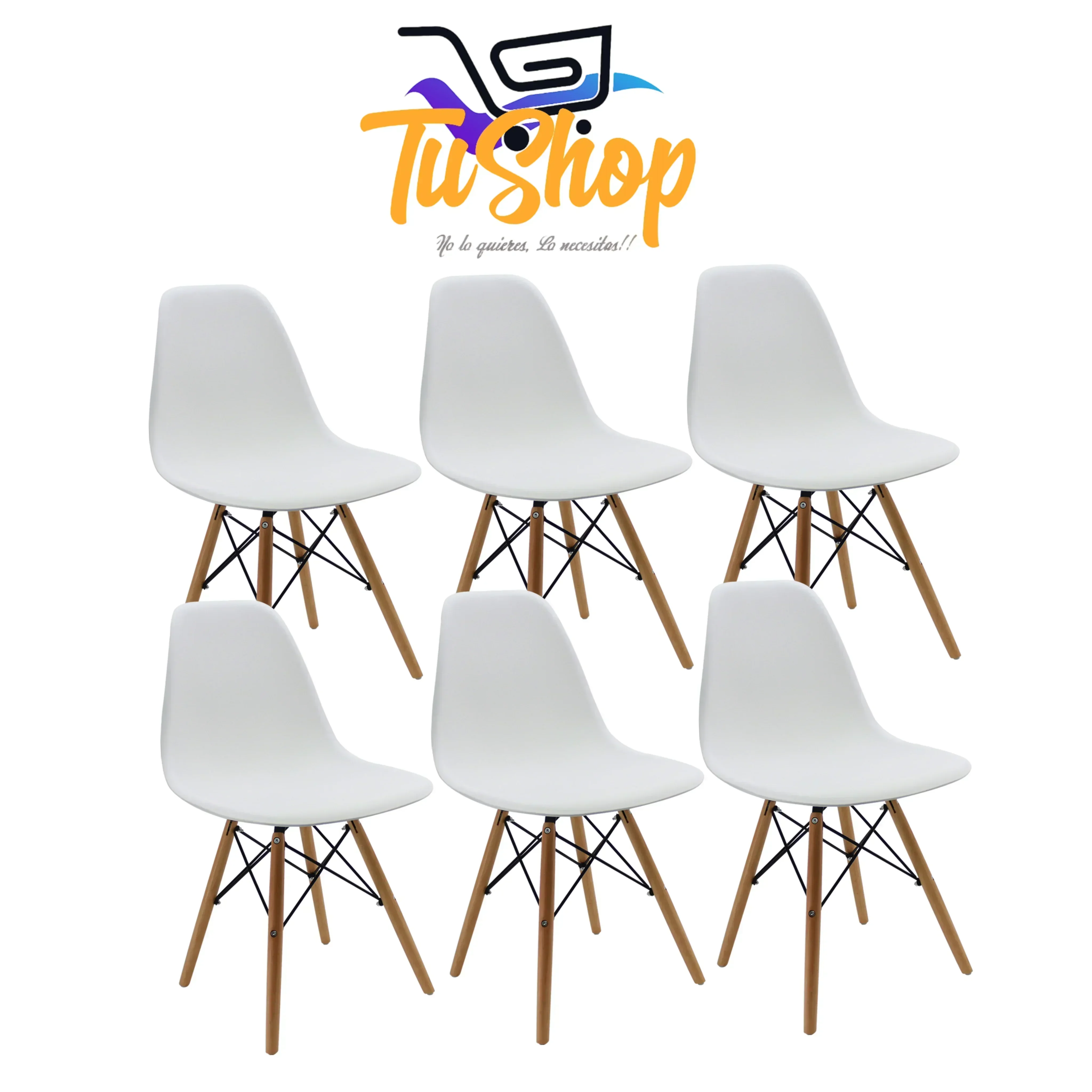 Set x 6 Sillas Eames Minimalista 