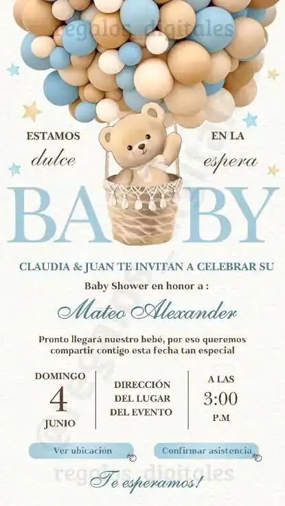 Invitación en video y estática Baby Shower 2