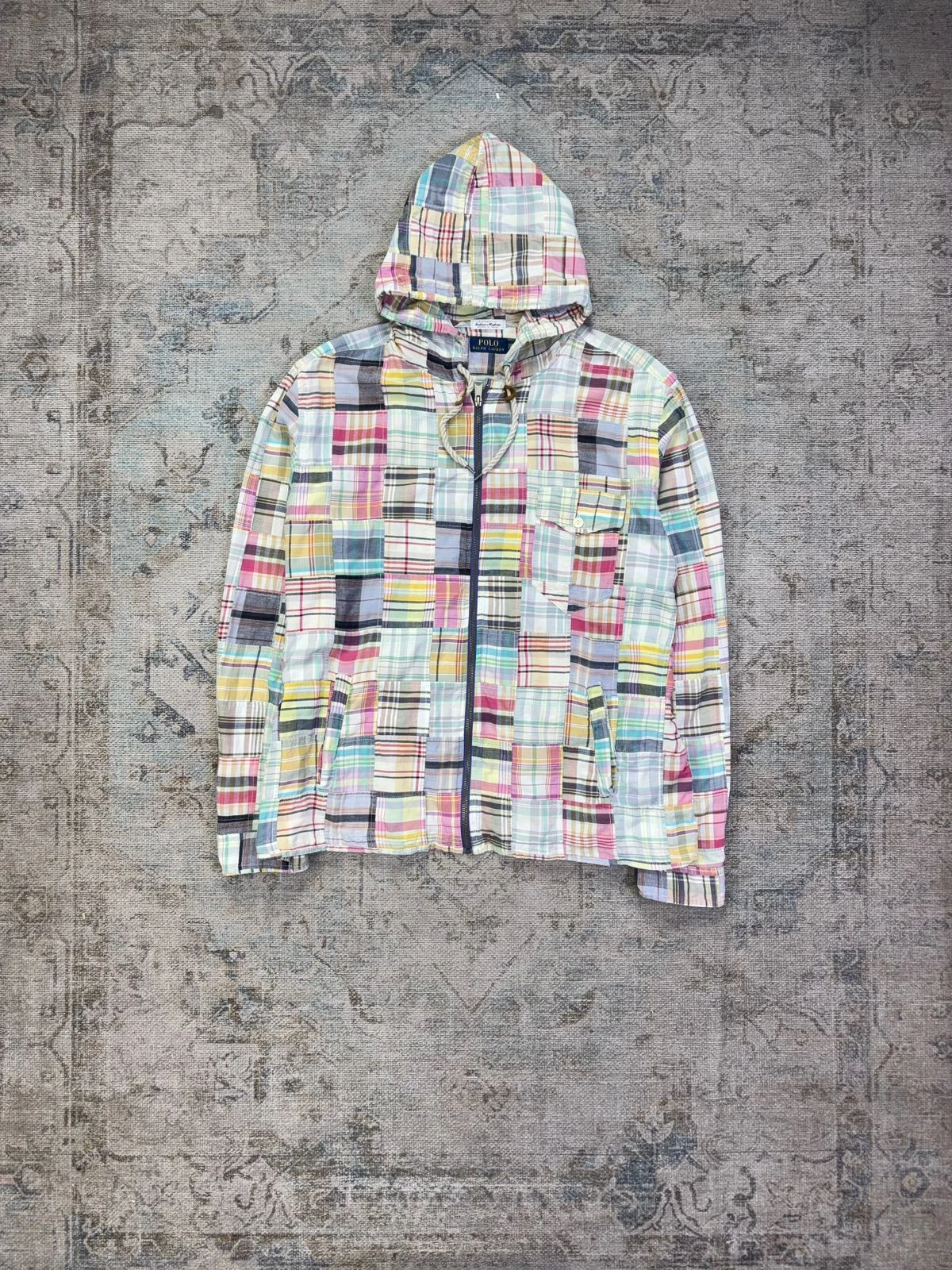 POLO RALPH LAUREN INDIAN MADRAS PATCHWORK HOODIE JACKET 5