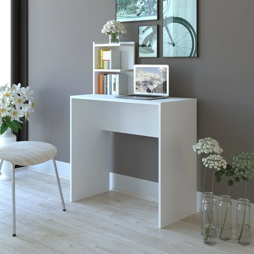 Escritorio Seat Blanco Con Estantería 