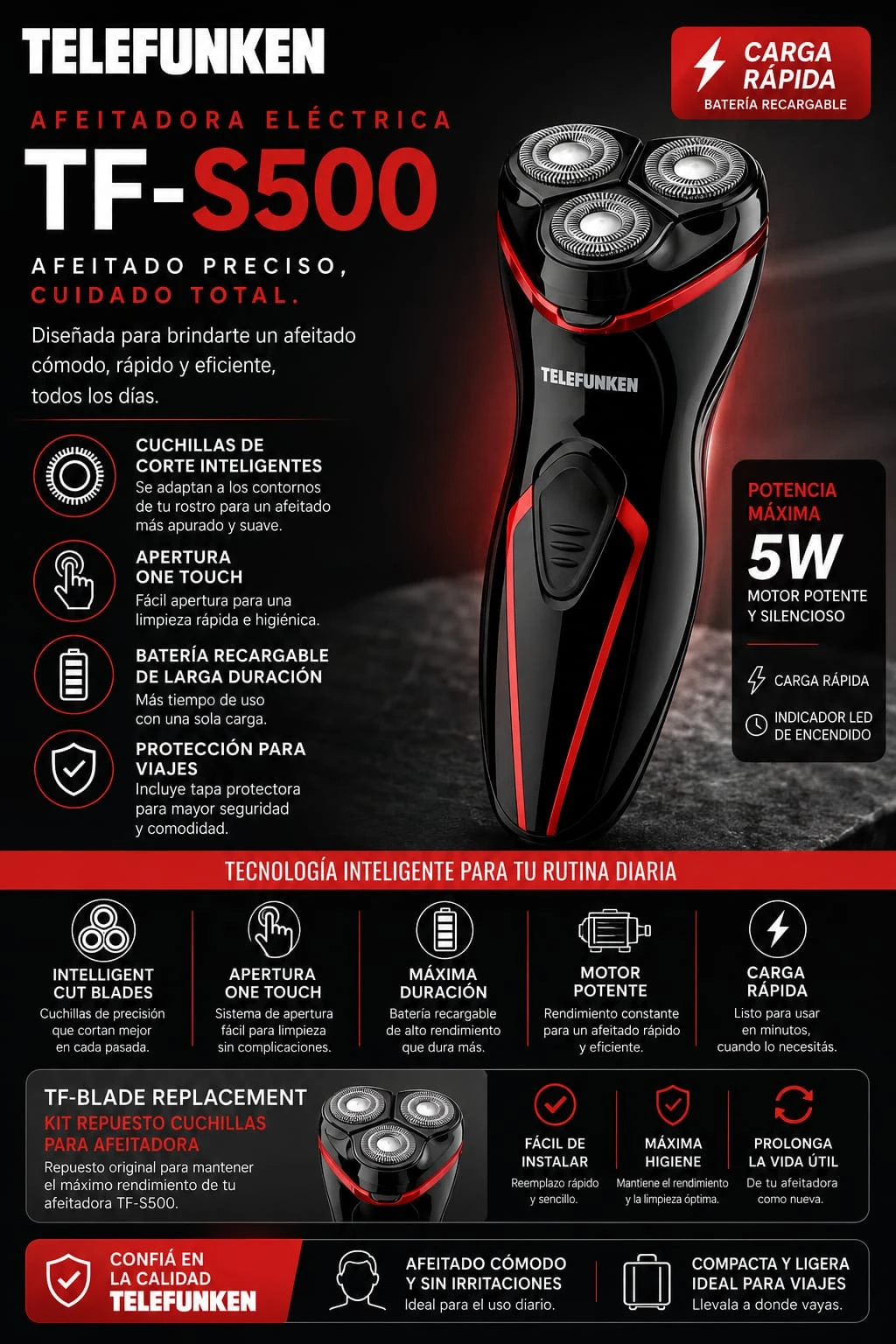 Afeitadora Telefunken TF S500