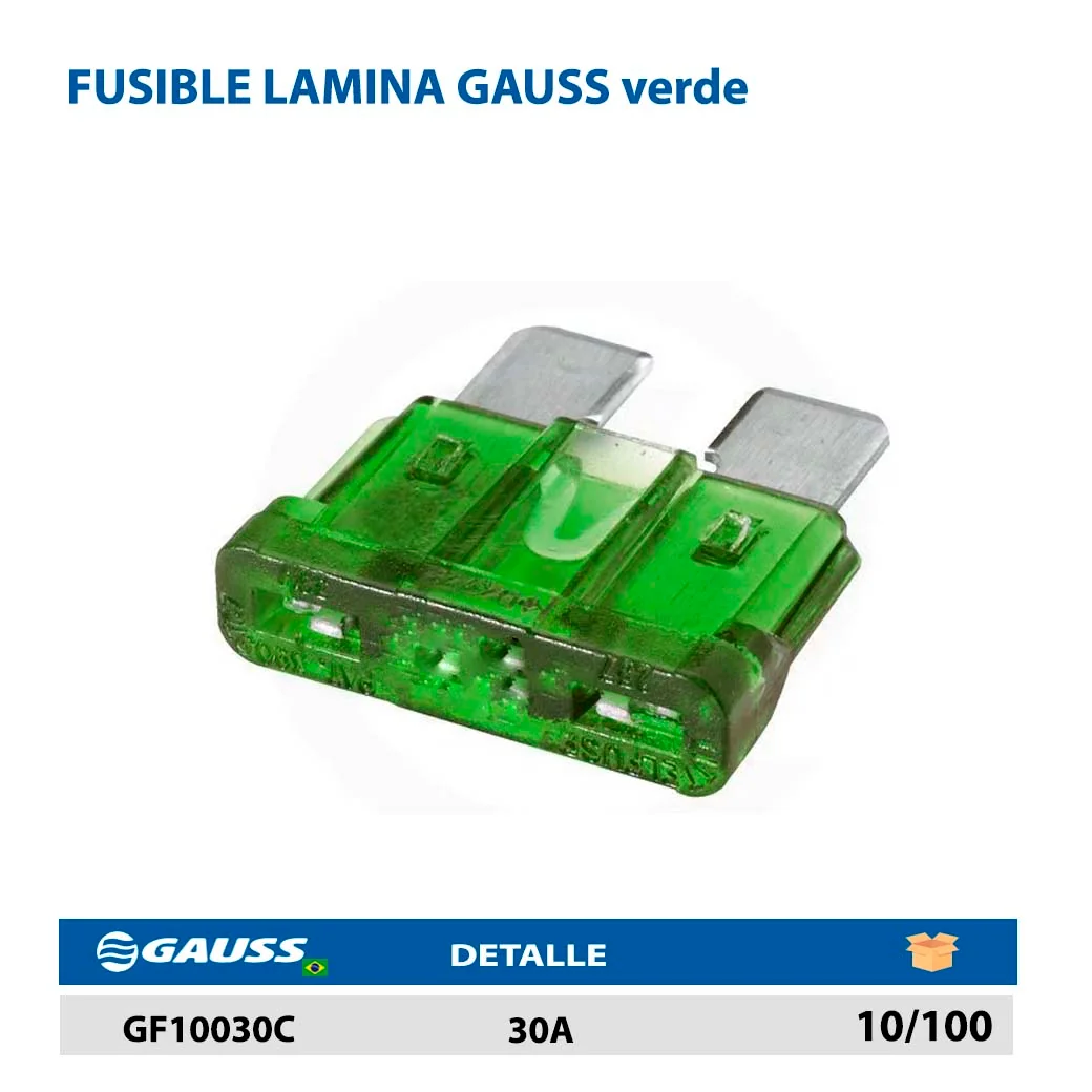 FUSIBLE LAMINA GAUSS verde 30A