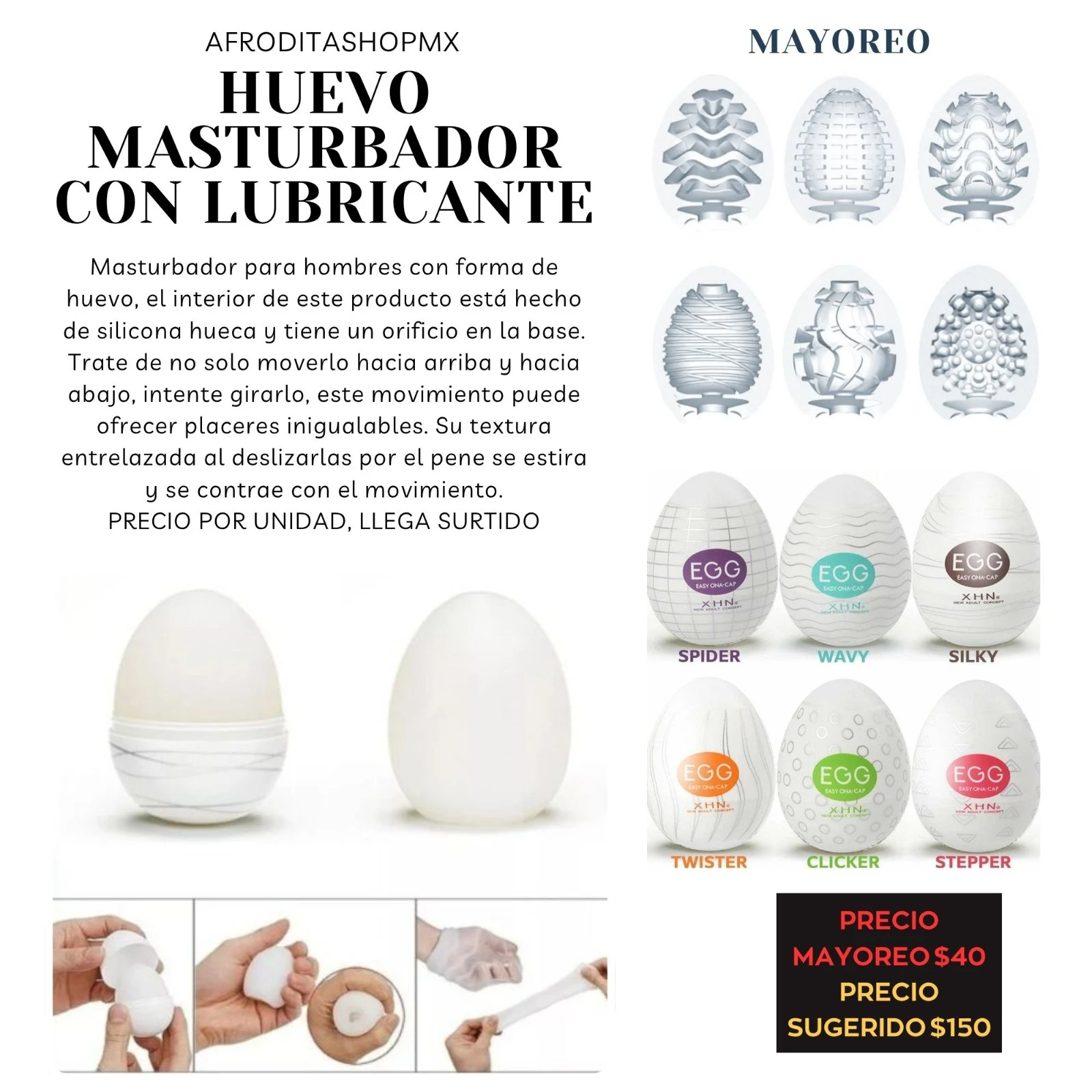 HUEVO MASTURBADOR con lubricante