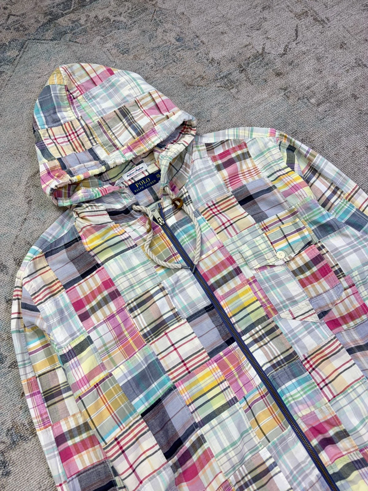 POLO RALPH LAUREN INDIAN MADRAS PATCHWORK HOODIE JACKET 3