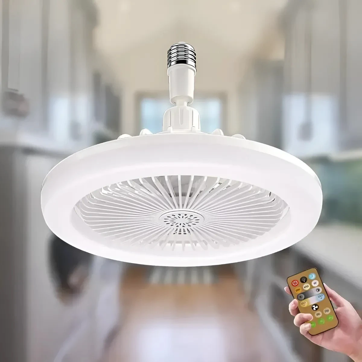Ventilador Con Luz Led y Control Remoto Techo Soquete E27