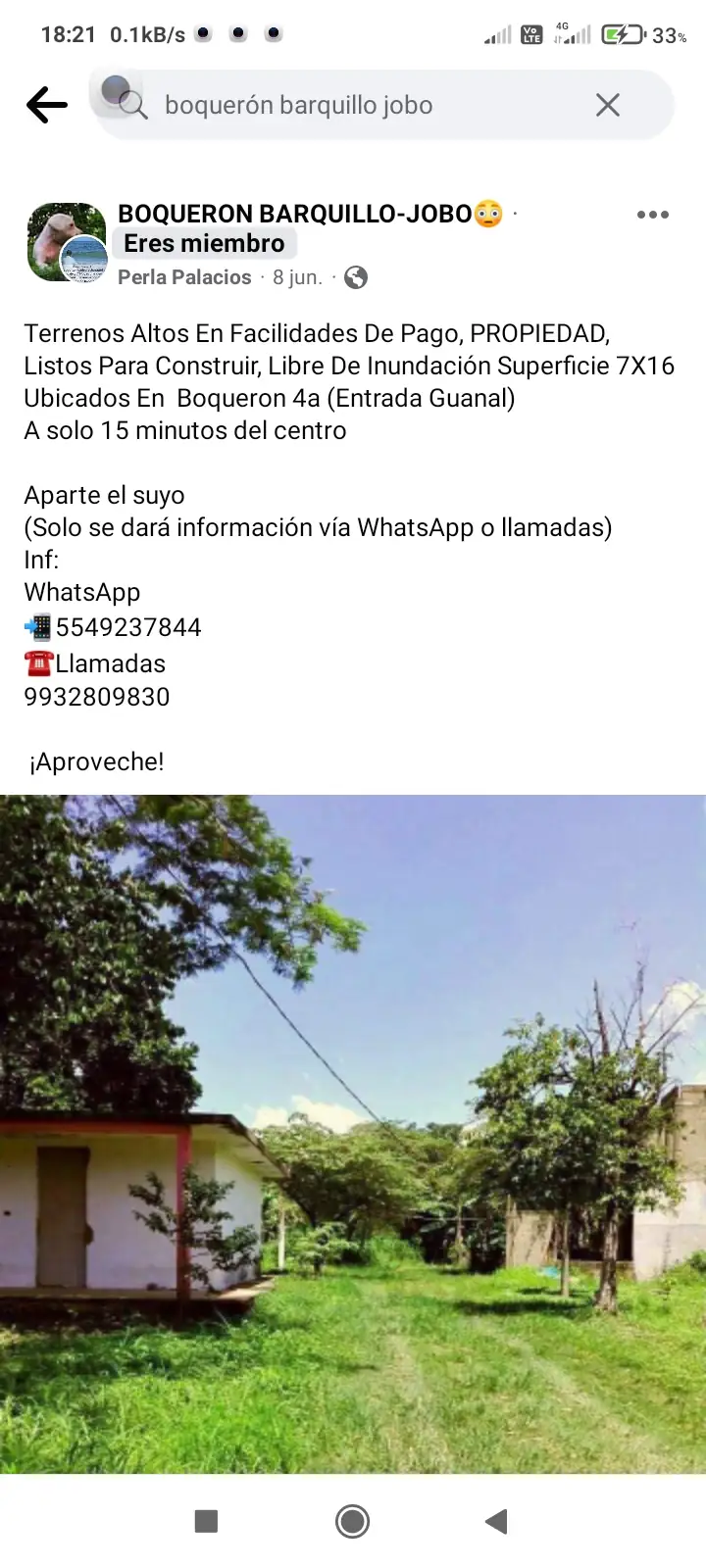 Terreno boquerón 4ta, bugambilias 