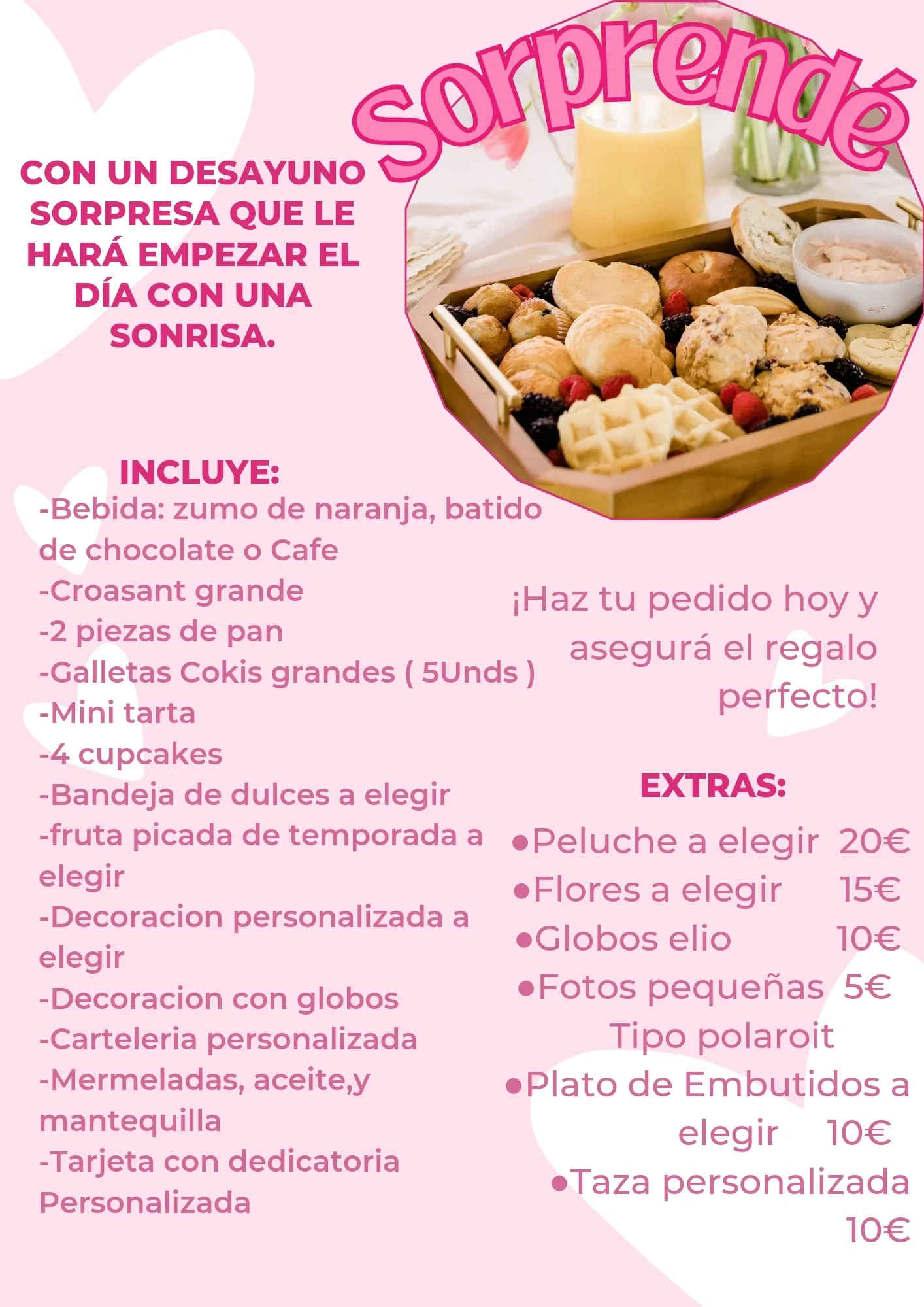 Desayuno en Bandeja personalizado