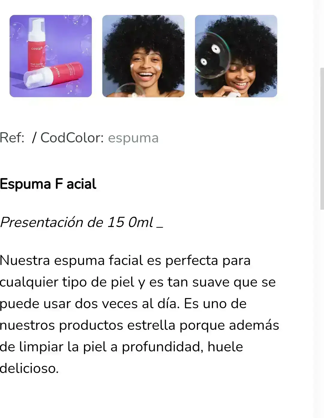Espuma facial  2