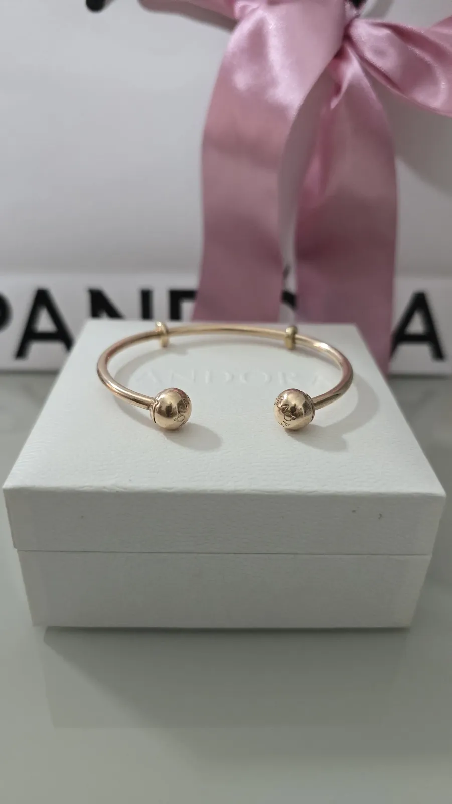 Pandora open bangle rose gold bracelet 