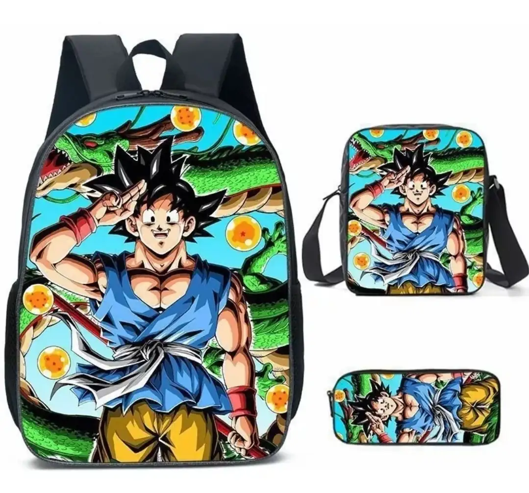 Mochila Escolar De 3 Piezas De Anime Dragon Ball Manga Goku 2