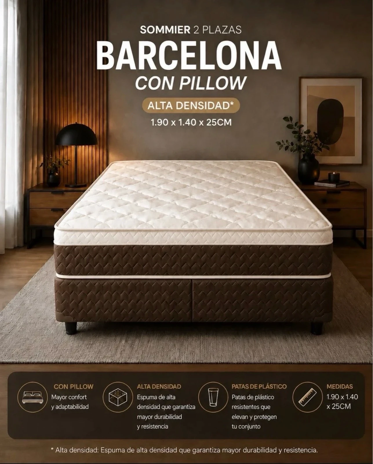 SOMMIER 2 PLAZAS BARCELONA ALTA DENSIDAD