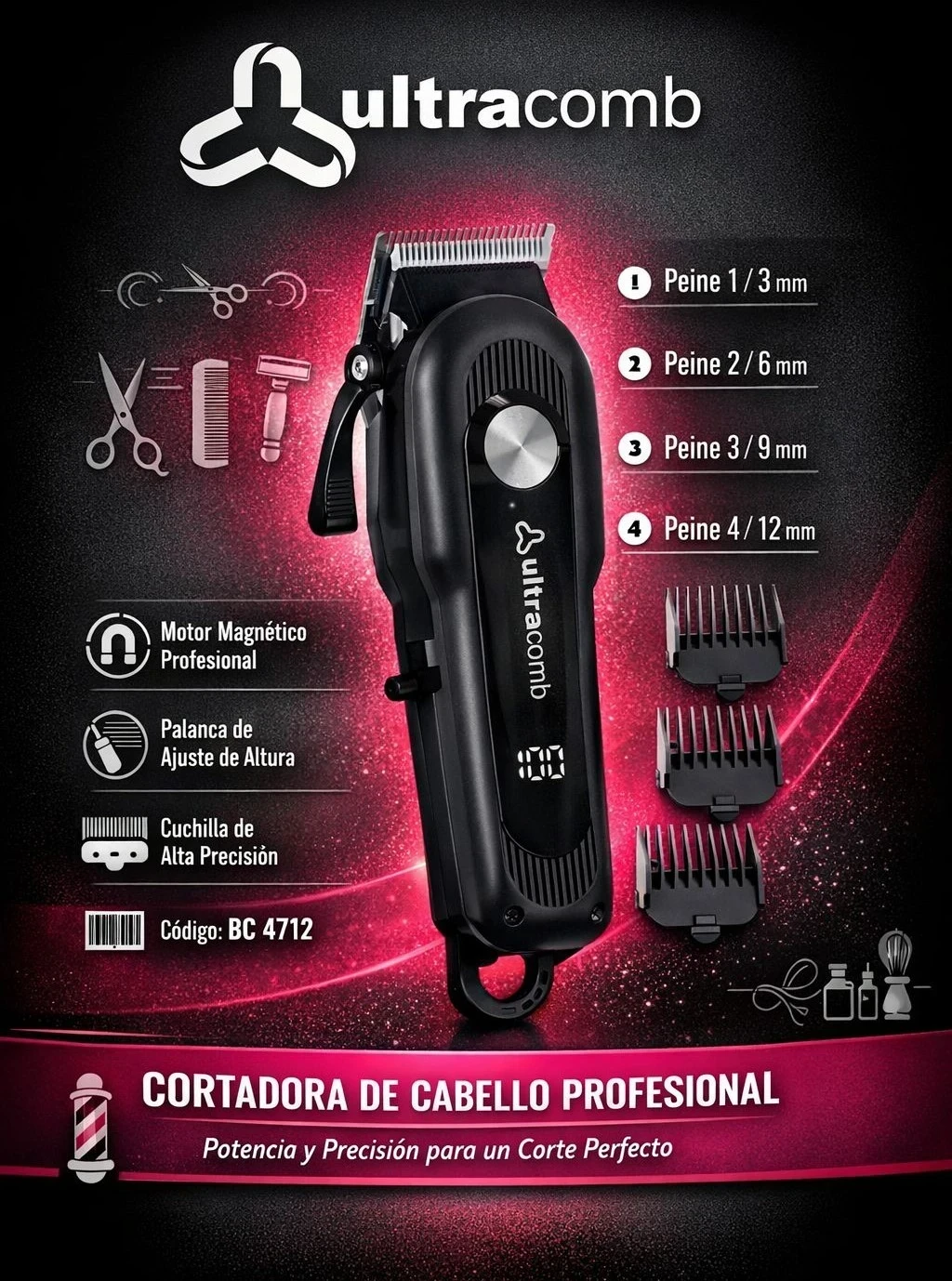 CORTADORA DE CABELLO ULTRACOMB BC-4712