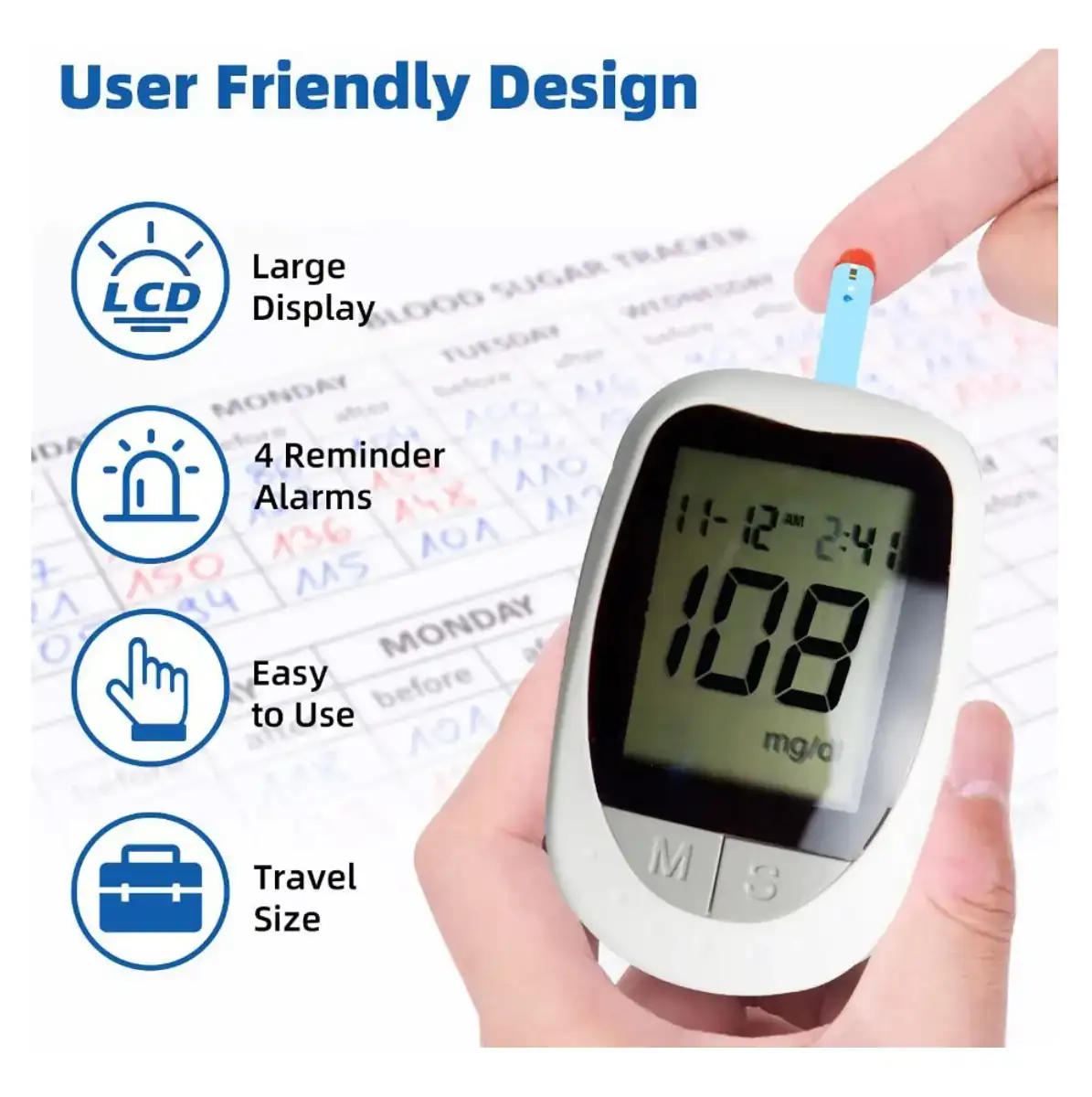 Glucometro Digital Kit Lancetas Y Agujas 3