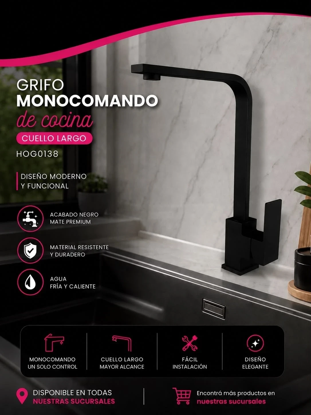 CANILLA GRIFERIA SUONO MONOCOMANDO