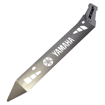 AC Xtz 150 protector de exosto acero cromado logo 3d negro ML