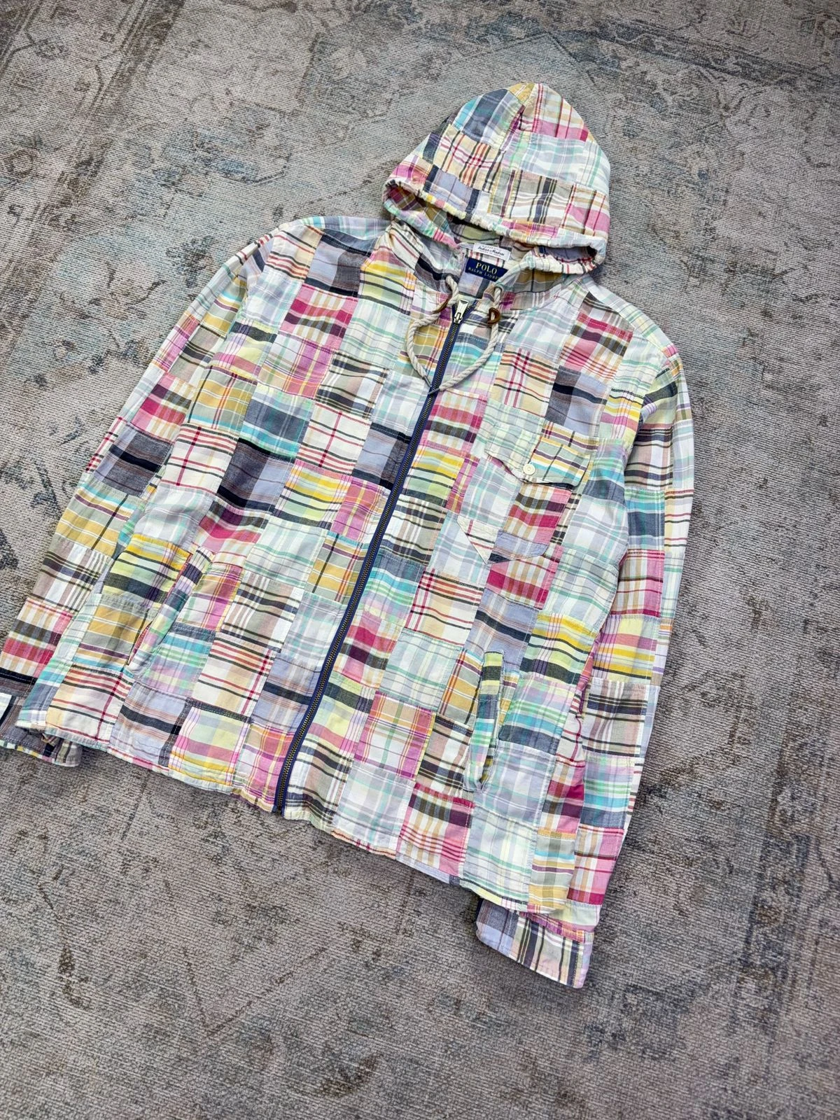 POLO RALPH LAUREN INDIAN MADRAS PATCHWORK HOODIE JACKET 4
