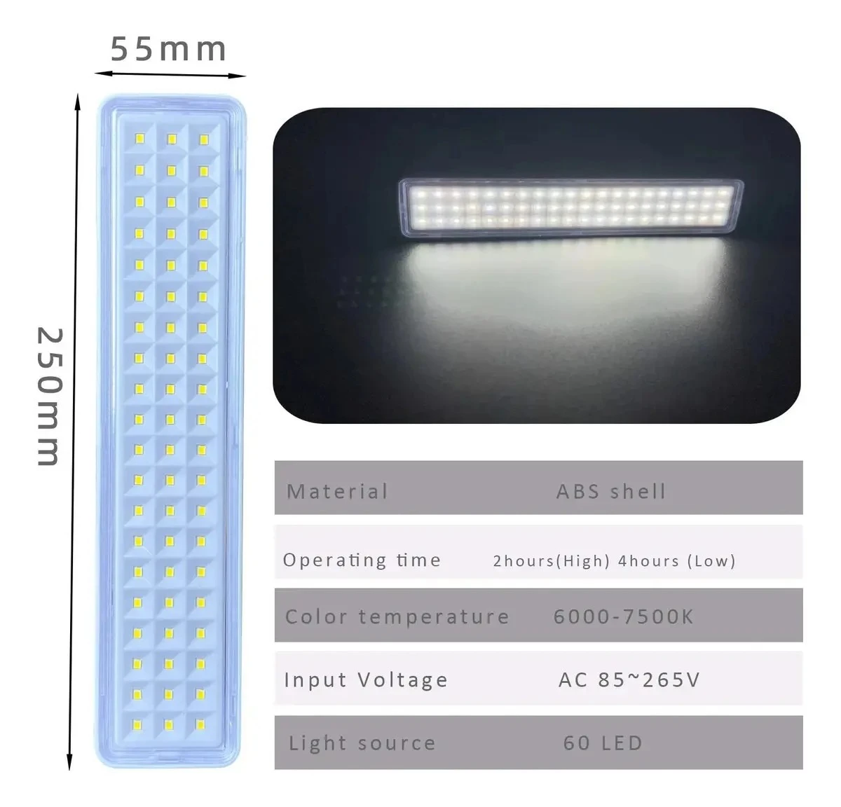 LUZ DE EMERGENCIA  (MELECH) 60 LED 398 2