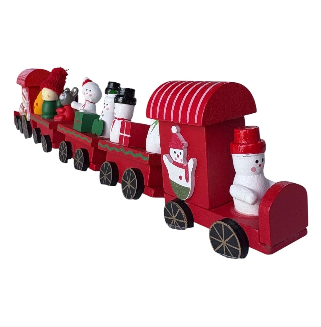 Tren navideño de madera 40 cm de largo  4