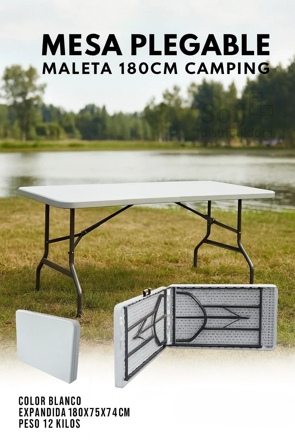 Mesa plegable portátil grande 