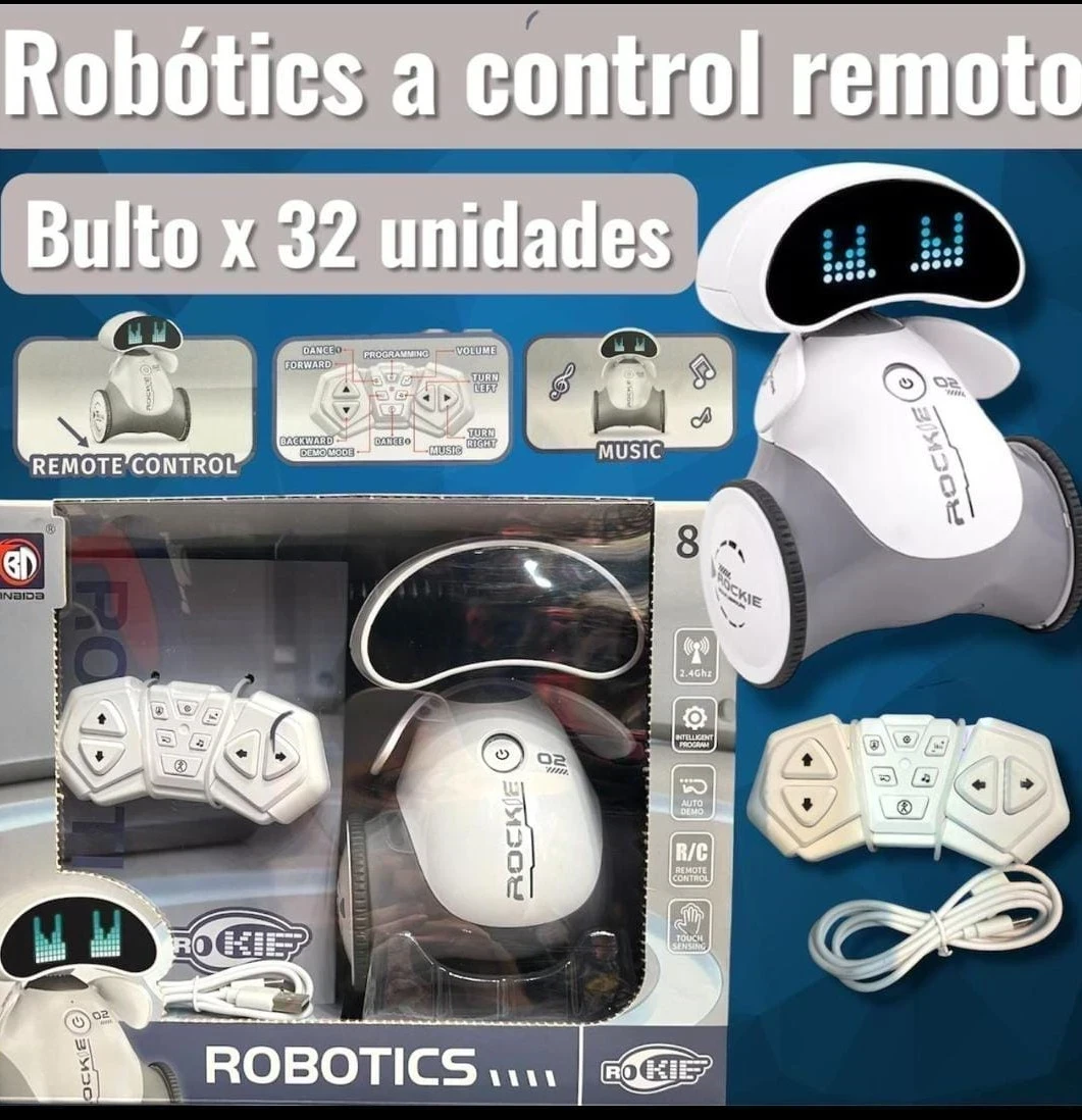  🤖 *ROBOT INTELIGENTE ROCKIE CONTROL REMOTO Y MÚSICA  4